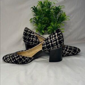 Alex Marie Black and White Tweed Heels